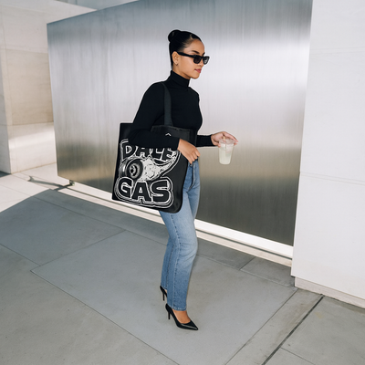 Dalè Gas Black Tote Bag | Bold Streetwear-Inspired Everyday Tote