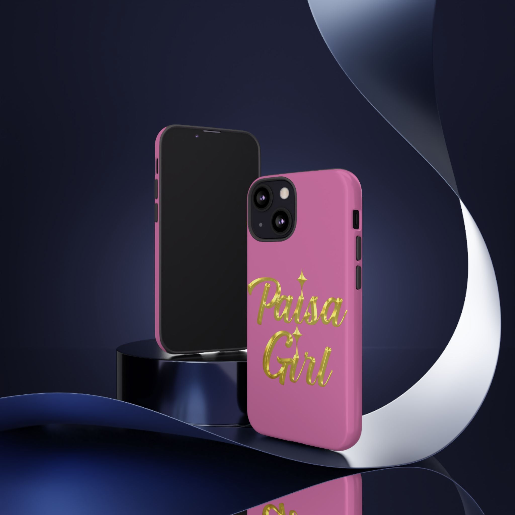 Paisa Girl 💃🏼 Pink iPhone Case | Bold Gold 💖Lettering Protective Cover