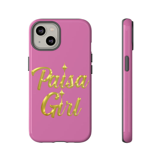 Paisa Girl 💃🏼 Pink iPhone Case | Bold Gold 💖Lettering Protective Cover