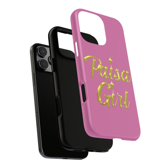 Paisa Girl 💃🏼 Pink iPhone Case | Bold Gold 💖Lettering Protective Cover