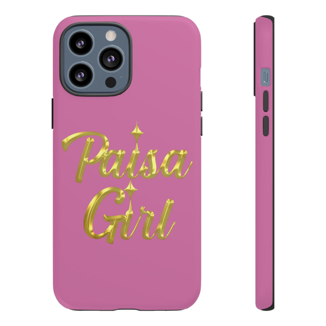 Paisa Girl 💃🏼 Pink iPhone Case | Bold Gold 💖Lettering Protective Cover