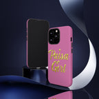 Paisa Girl 💃🏼 Pink iPhone Case | Bold Gold 💖Lettering Protective Cover
