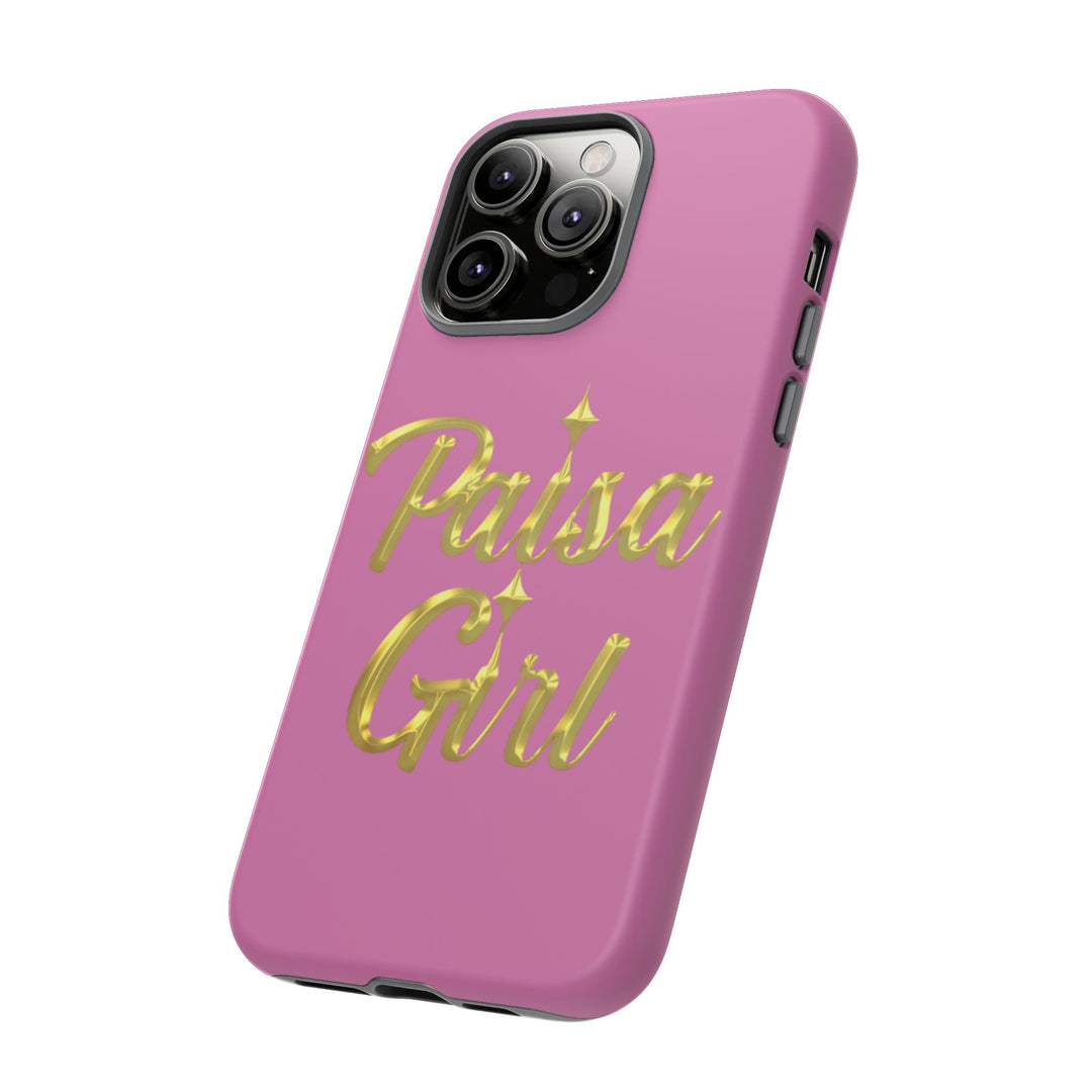 Paisa Girl 💃🏼 Pink iPhone Case | Bold Gold 💖Lettering Protective Cover