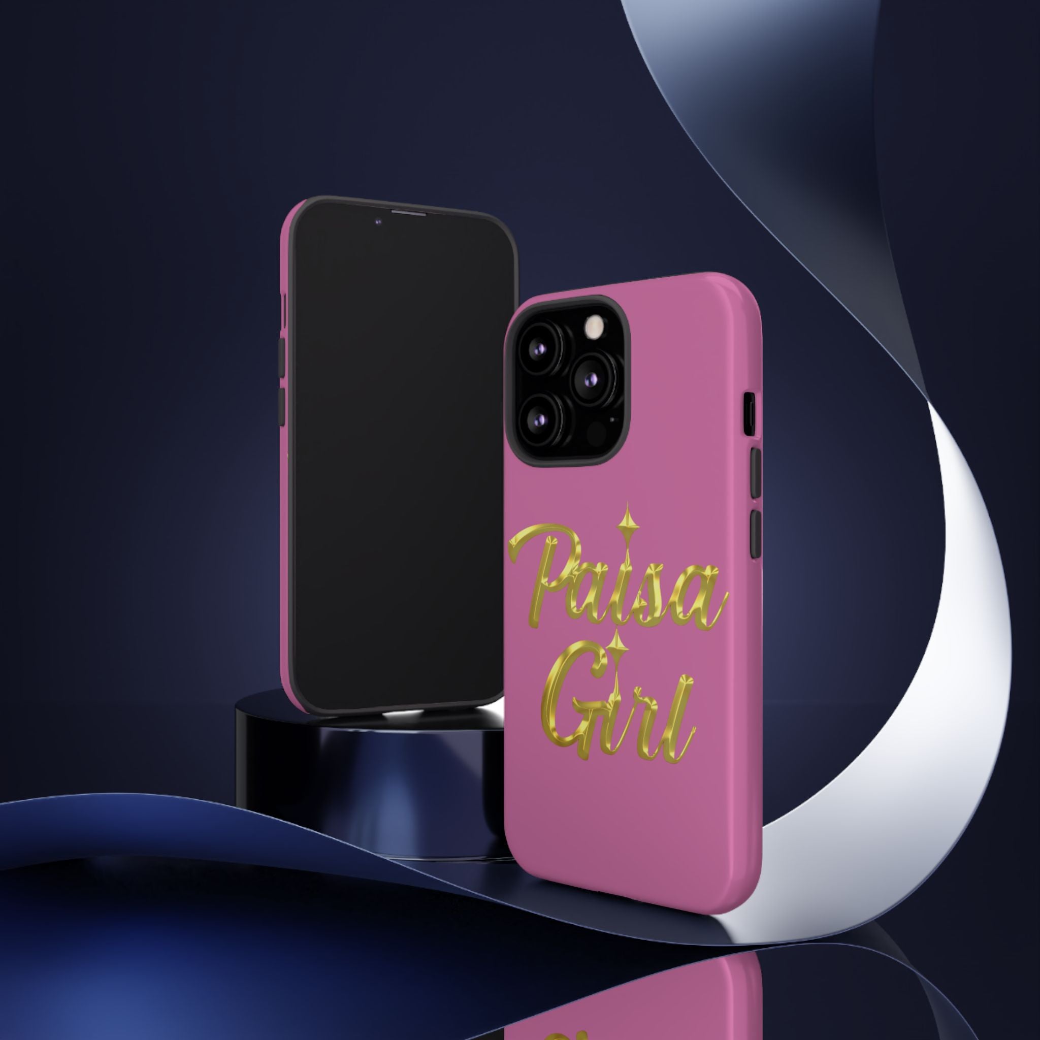 Paisa Girl 💃🏼 Pink iPhone Case | Bold Gold 💖Lettering Protective Cover