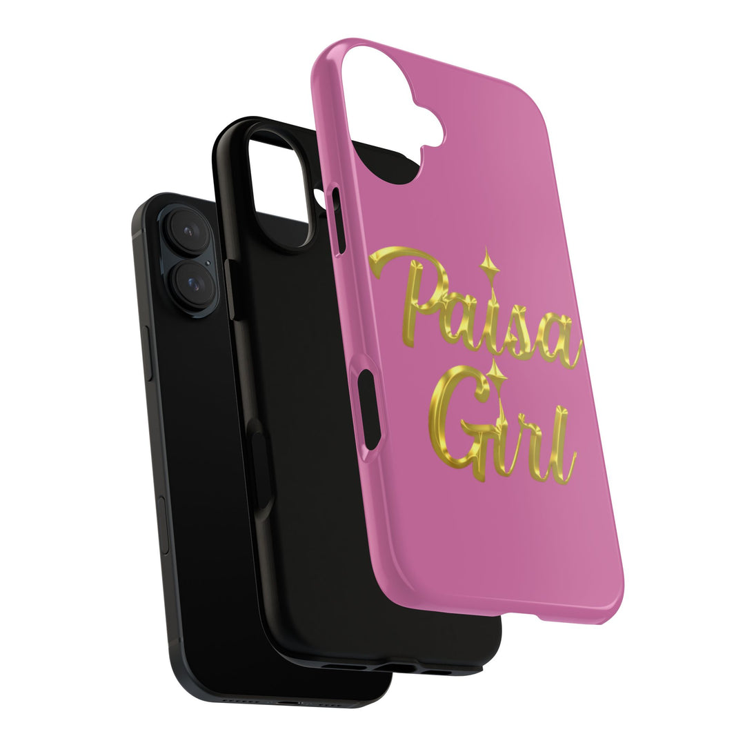 Paisa Girl 💃🏼 Pink iPhone Case | Bold Gold 💖Lettering Protective Cover