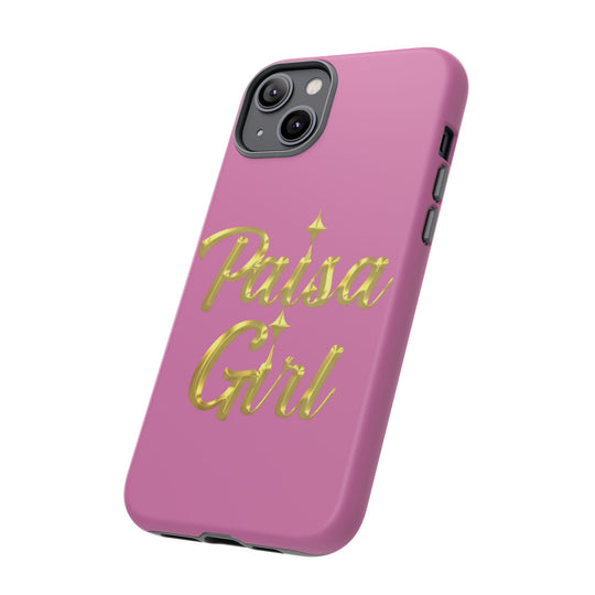 Paisa Girl 💃🏼 Pink iPhone Case | Bold Gold 💖Lettering Protective Cover