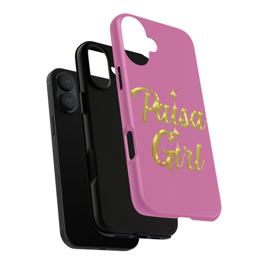 Paisa Girl 💃🏼 Pink iPhone Case | Bold Gold 💖Lettering Protective Cover