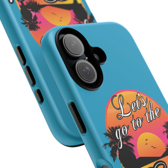 Let’s Go to the B#@! Turquoise iPhone Case | Funny Tropical Phone Cover for Summer Vibes