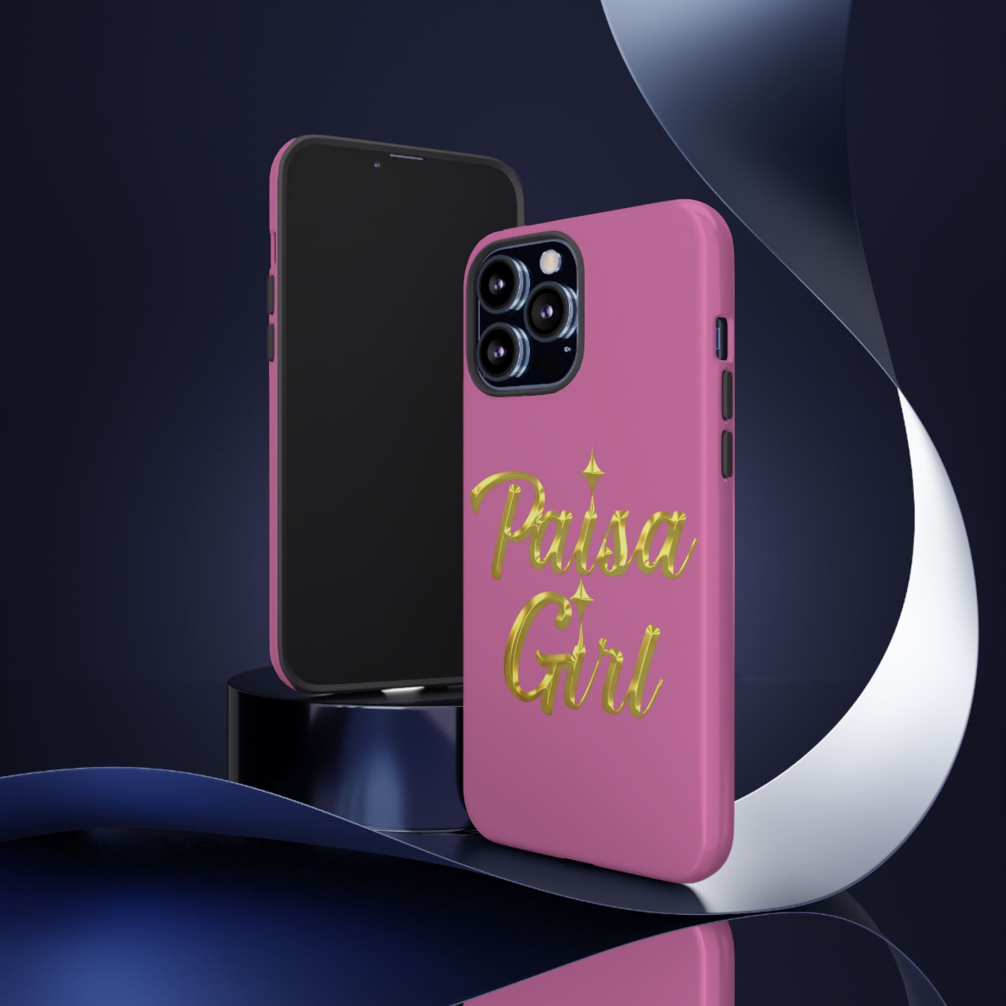 Paisa Girl 💃🏼 Pink iPhone Case | Bold Gold 💖Lettering Protective Cover