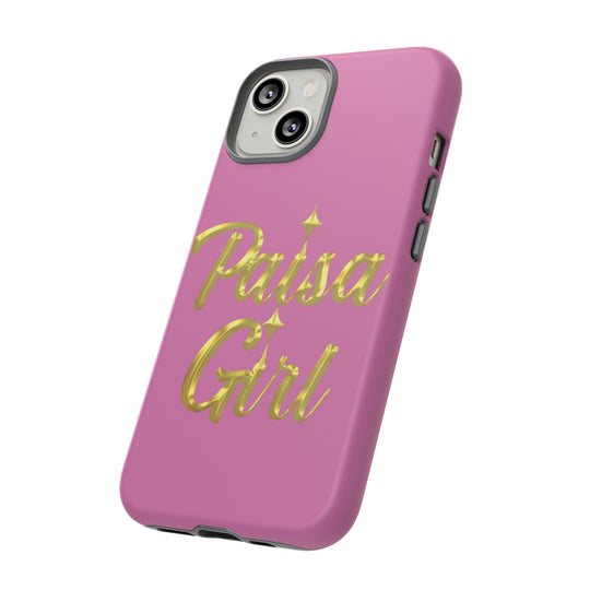 Paisa Girl 💃🏼 Pink iPhone Case | Bold Gold 💖Lettering Protective Cover