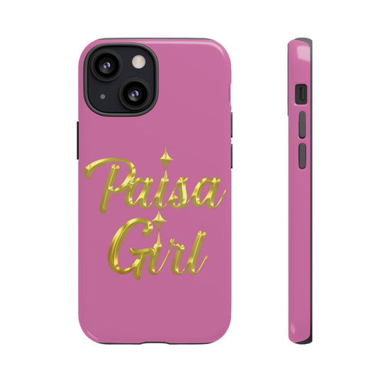Paisa Girl 💃🏼 Pink iPhone Case | Bold Gold 💖Lettering Protective Cover