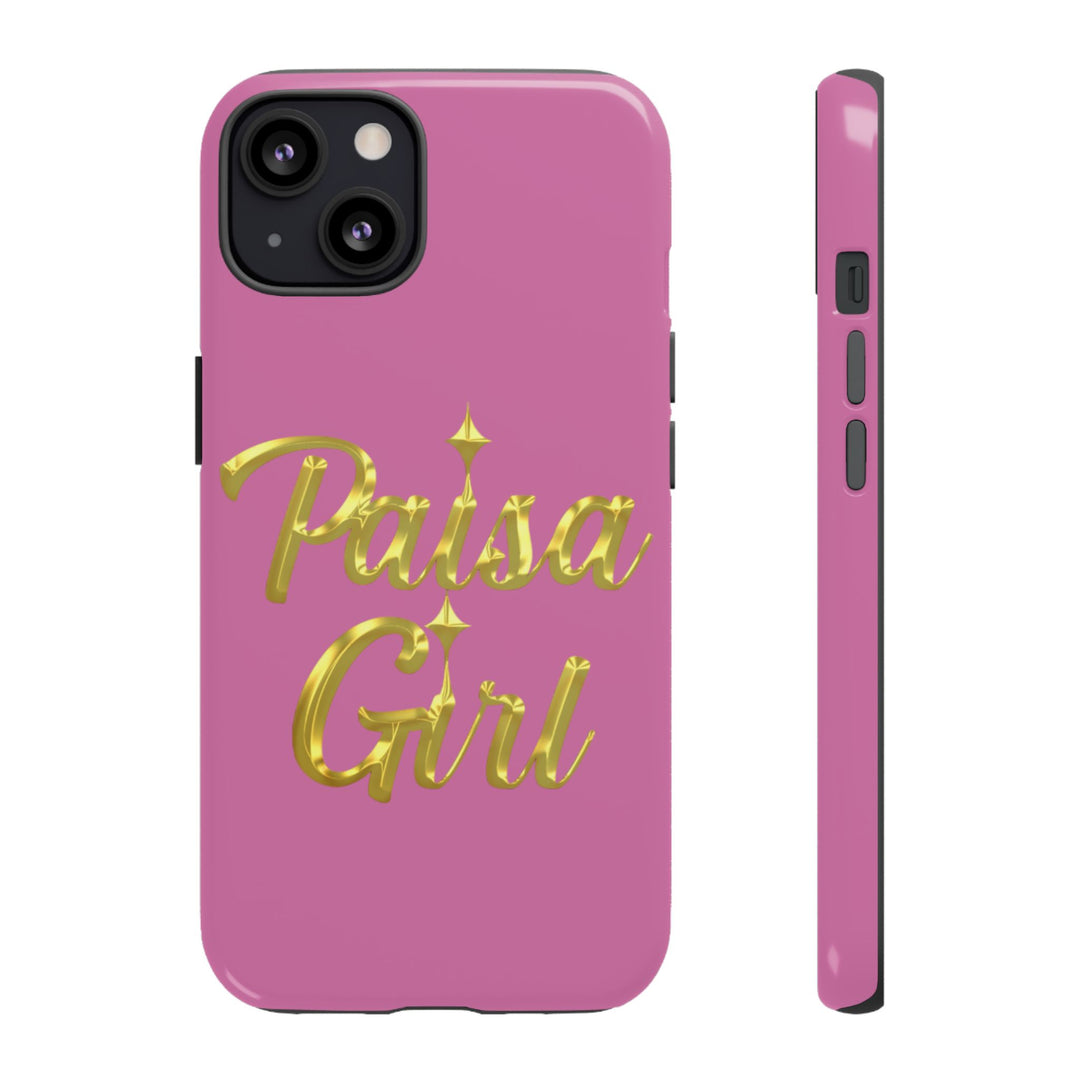 Paisa Girl 💃🏼 Pink iPhone Case | Bold Gold 💖Lettering Protective Cover