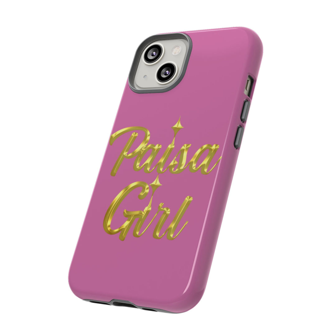 Paisa Girl 💃🏼 Pink iPhone Case | Bold Gold 💖Lettering Protective Cover