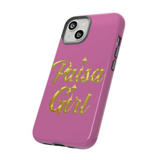 Paisa Girl 💃🏼 Pink iPhone Case | Bold Gold 💖Lettering Protective Cover