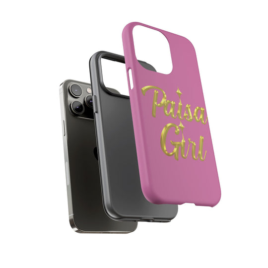 Paisa Girl 💃🏼 Pink iPhone Case | Bold Gold 💖Lettering Protective Cover