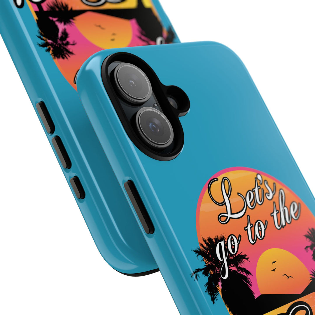 Let’s Go to the B#@! Turquoise iPhone Case | Funny Tropical Phone Cover for Summer Vibes
