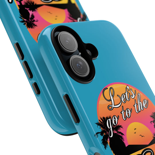 Let’s Go to the B#@! Turquoise iPhone Case | Funny Tropical Phone Cover for Summer Vibes