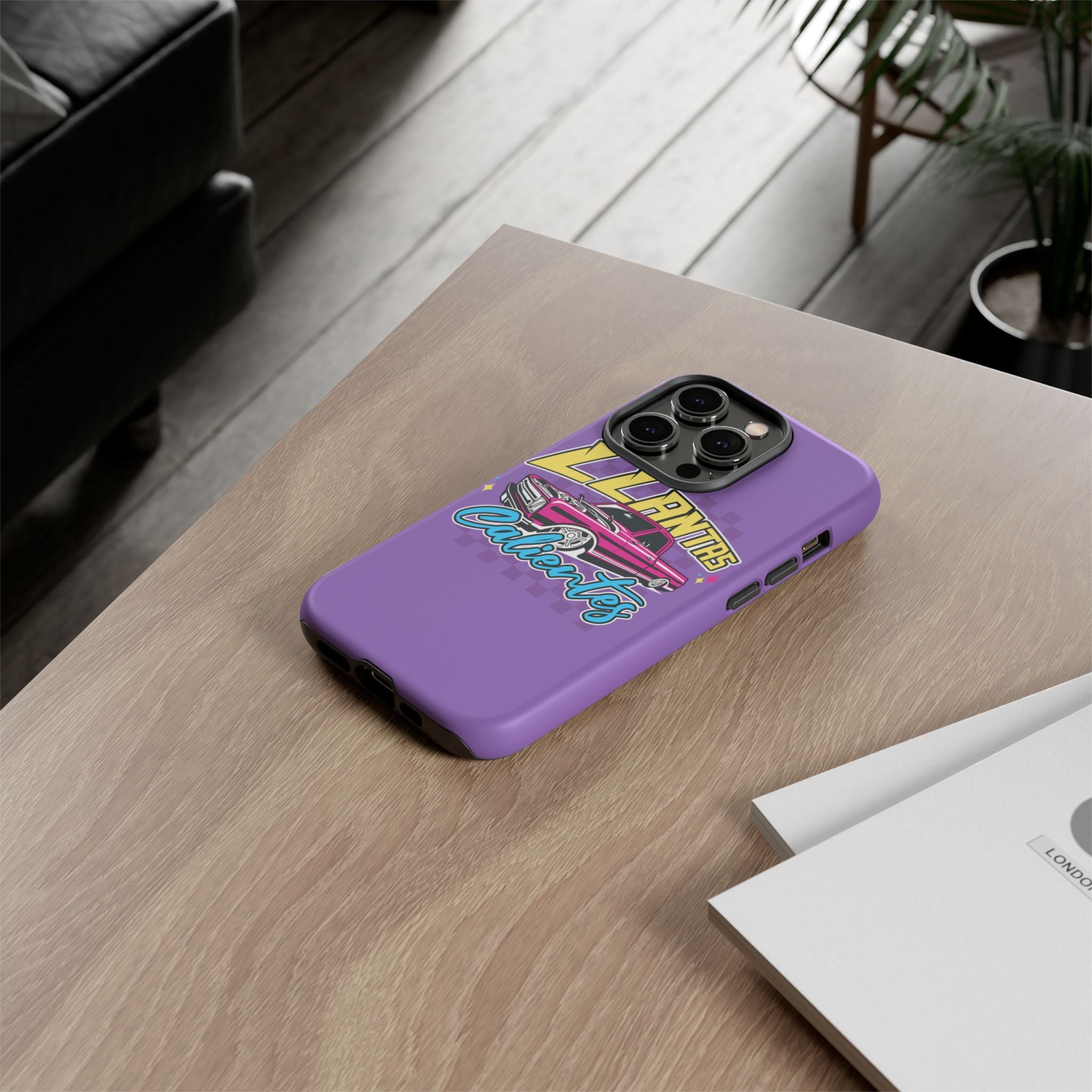 Protective glossy purple phone case for iPhone