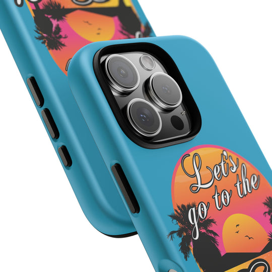 Let’s Go to the B#@! Turquoise iPhone Case | Funny Tropical Phone Cover for Summer Vibes