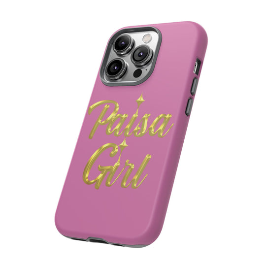 Paisa Girl 💃🏼 Pink iPhone Case | Bold Gold 💖Lettering Protective Cover