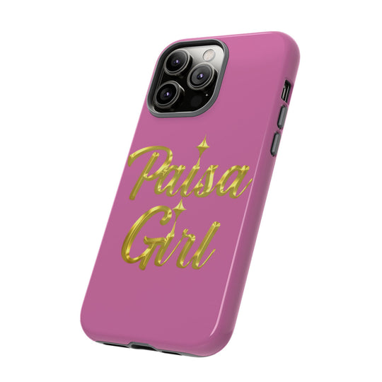 Paisa Girl 💃🏼 Pink iPhone Case | Bold Gold 💖Lettering Protective Cover