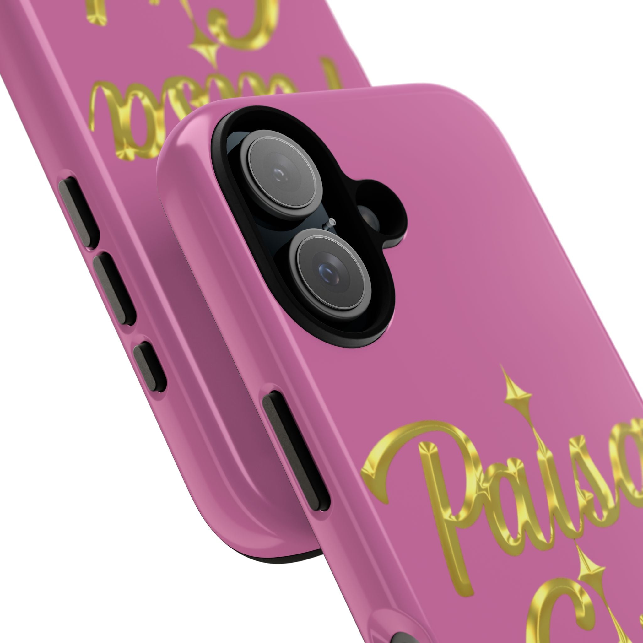 Paisa Girl 💃🏼 Pink iPhone Case | Bold Gold 💖Lettering Protective Cover