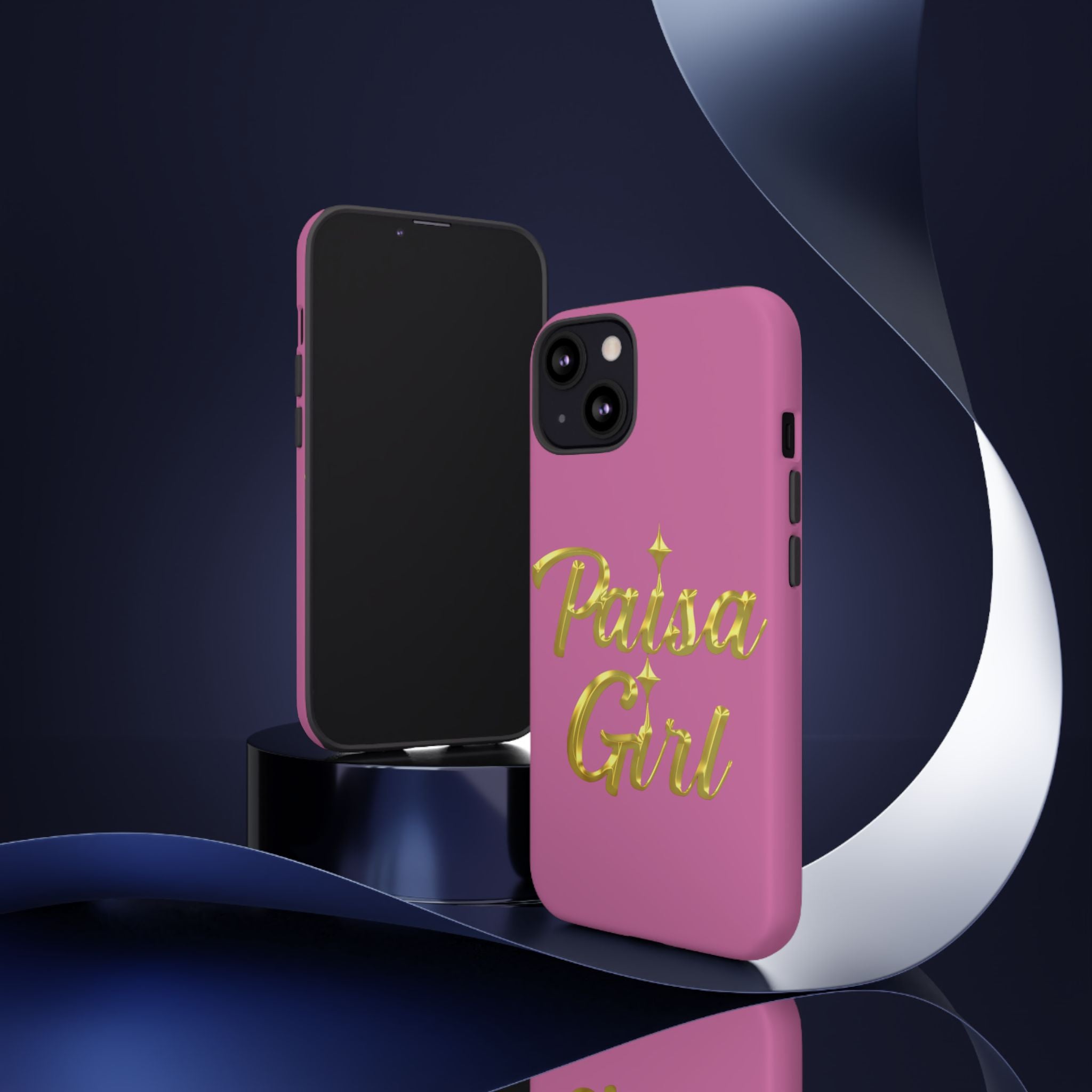 Paisa Girl 💃🏼 Pink iPhone Case | Bold Gold 💖Lettering Protective Cover