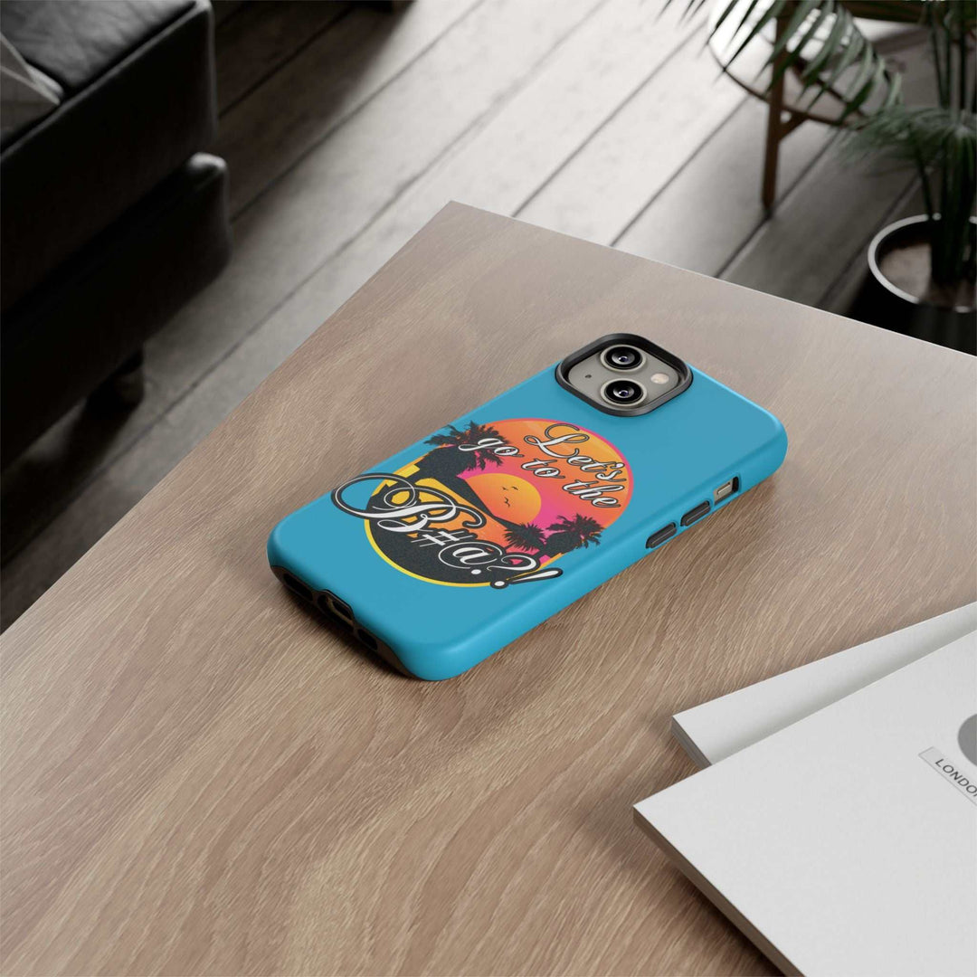 Let’s Go to the B#@! Turquoise iPhone Case | Funny Tropical Phone Cover for Summer Vibes