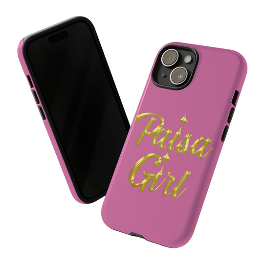 Paisa Girl 💃🏼 Pink iPhone Case | Bold Gold 💖Lettering Protective Cover