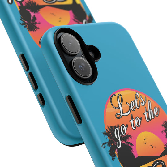 Let’s Go to the B#@! Turquoise iPhone Case | Funny Tropical Phone Cover for Summer Vibes