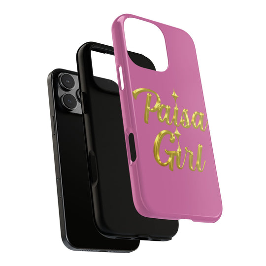 Paisa Girl 💃🏼 Pink iPhone Case | Bold Gold 💖Lettering Protective Cover