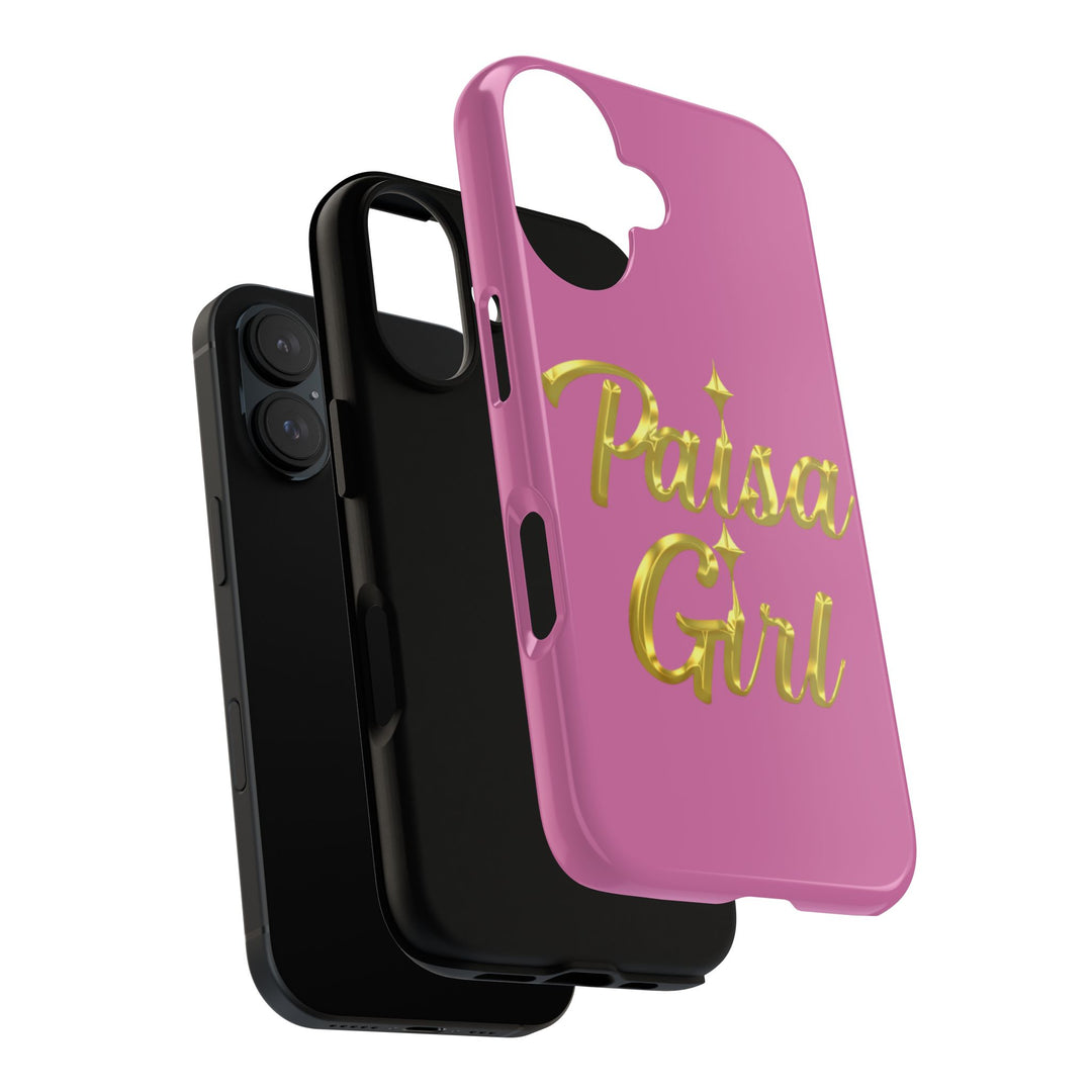 Paisa Girl 💃🏼 Pink iPhone Case | Bold Gold 💖Lettering Protective Cover