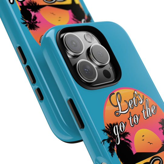 Let’s Go to the B#@! Turquoise iPhone Case | Funny Tropical Phone Cover for Summer Vibes