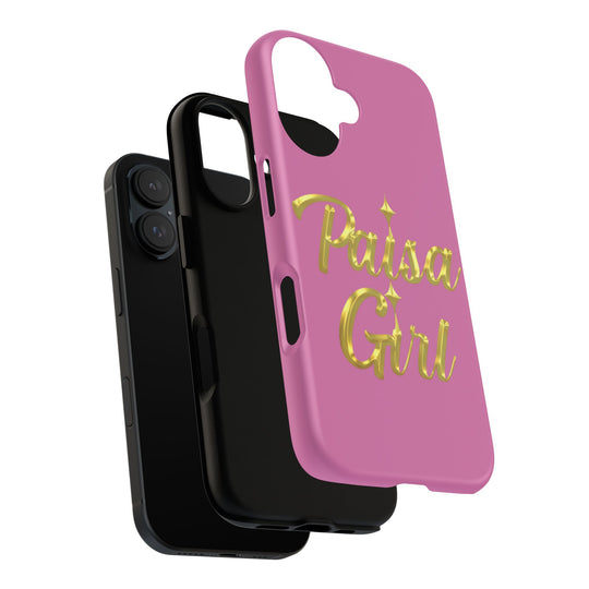 Paisa Girl 💃🏼 Pink iPhone Case | Bold Gold 💖Lettering Protective Cover