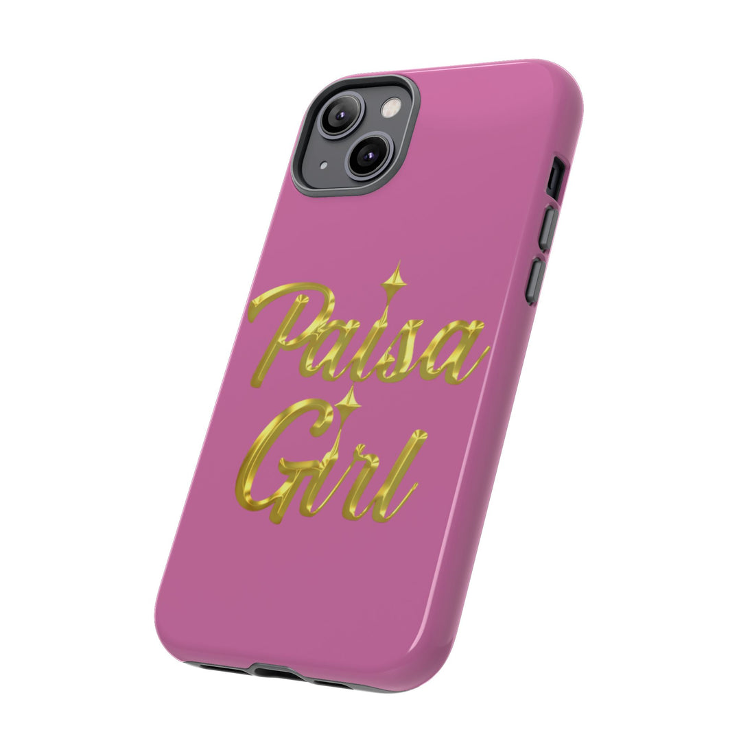 Paisa Girl 💃🏼 Pink iPhone Case | Bold Gold 💖Lettering Protective Cover