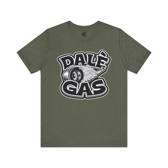 Festival-ready car culture graphic tee with Dalè Gas lettering