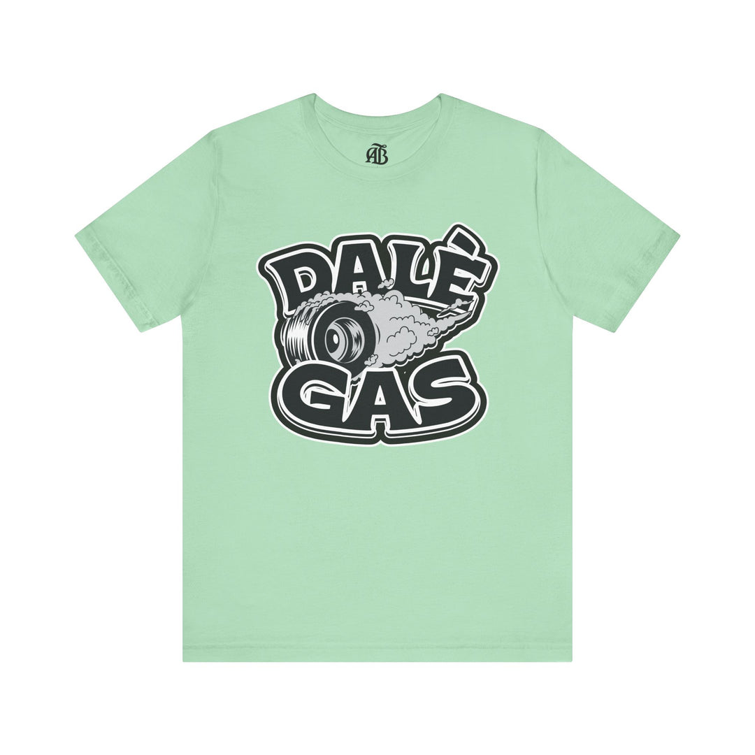 Latino car culture t-shirt with Dalè Gas slogan for automotive fans
