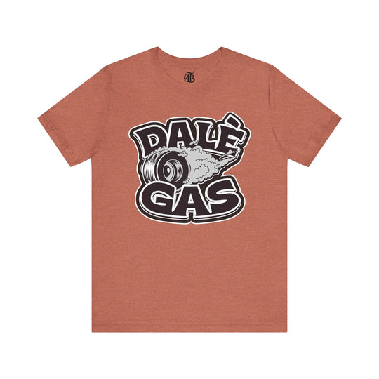 Casual graphic shirt with Dalè Gas phrase for gearheads and racers