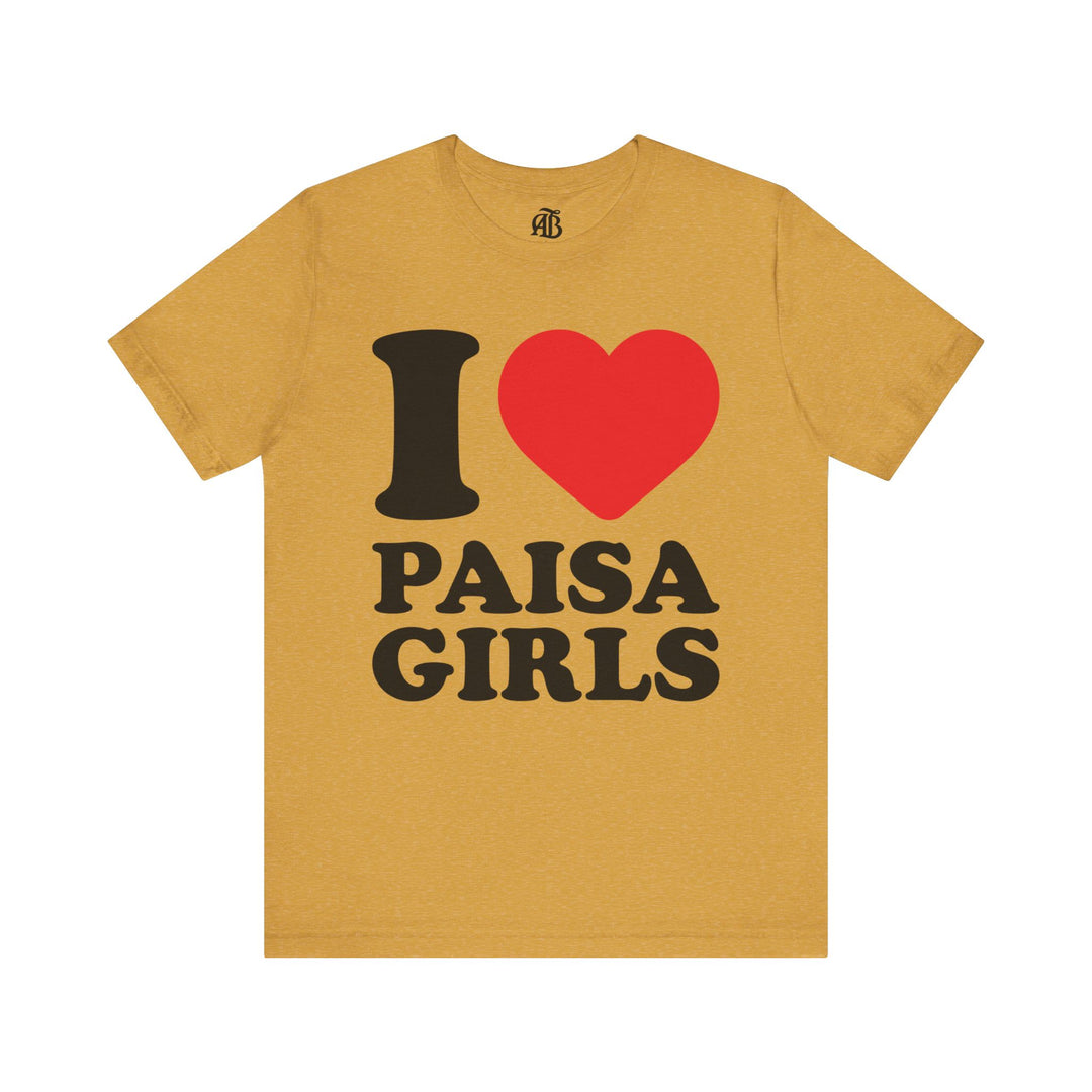 White cotton statement tee celebrating paisa girls and Latino culture