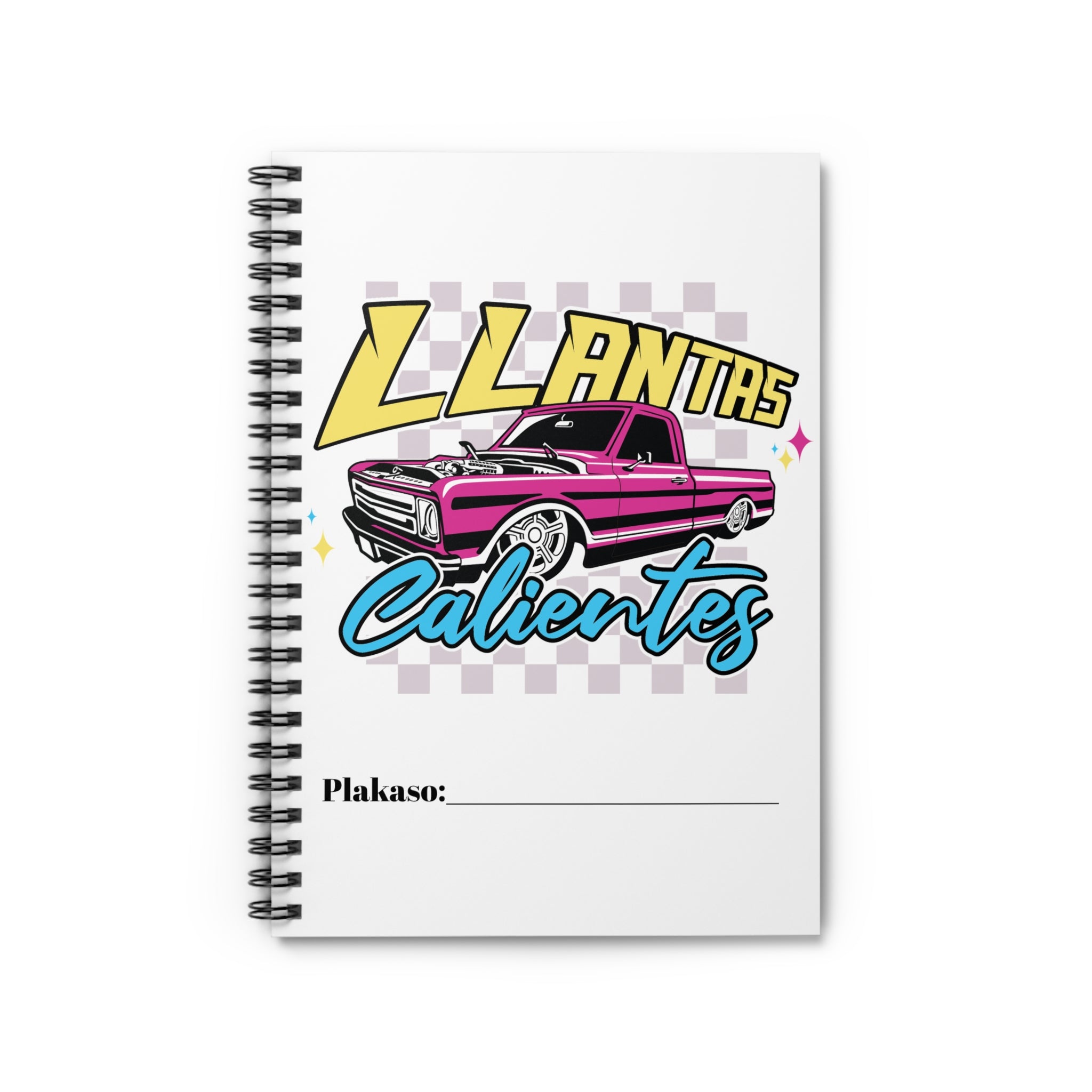 Car culture student notebook featuring vibrant lowrider artwork