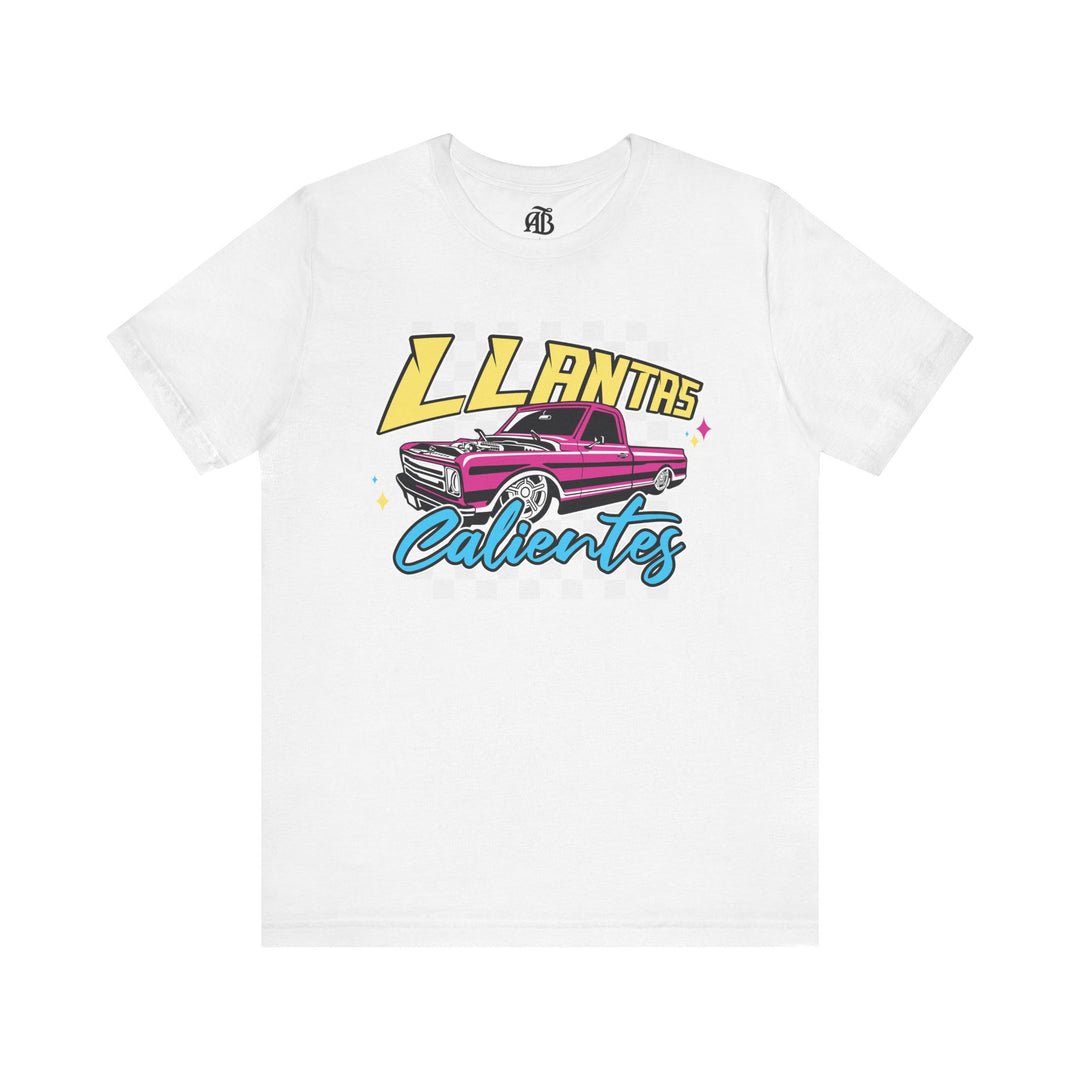 Streetwear t-shirt for car enthusiasts with Llantas Calientes design