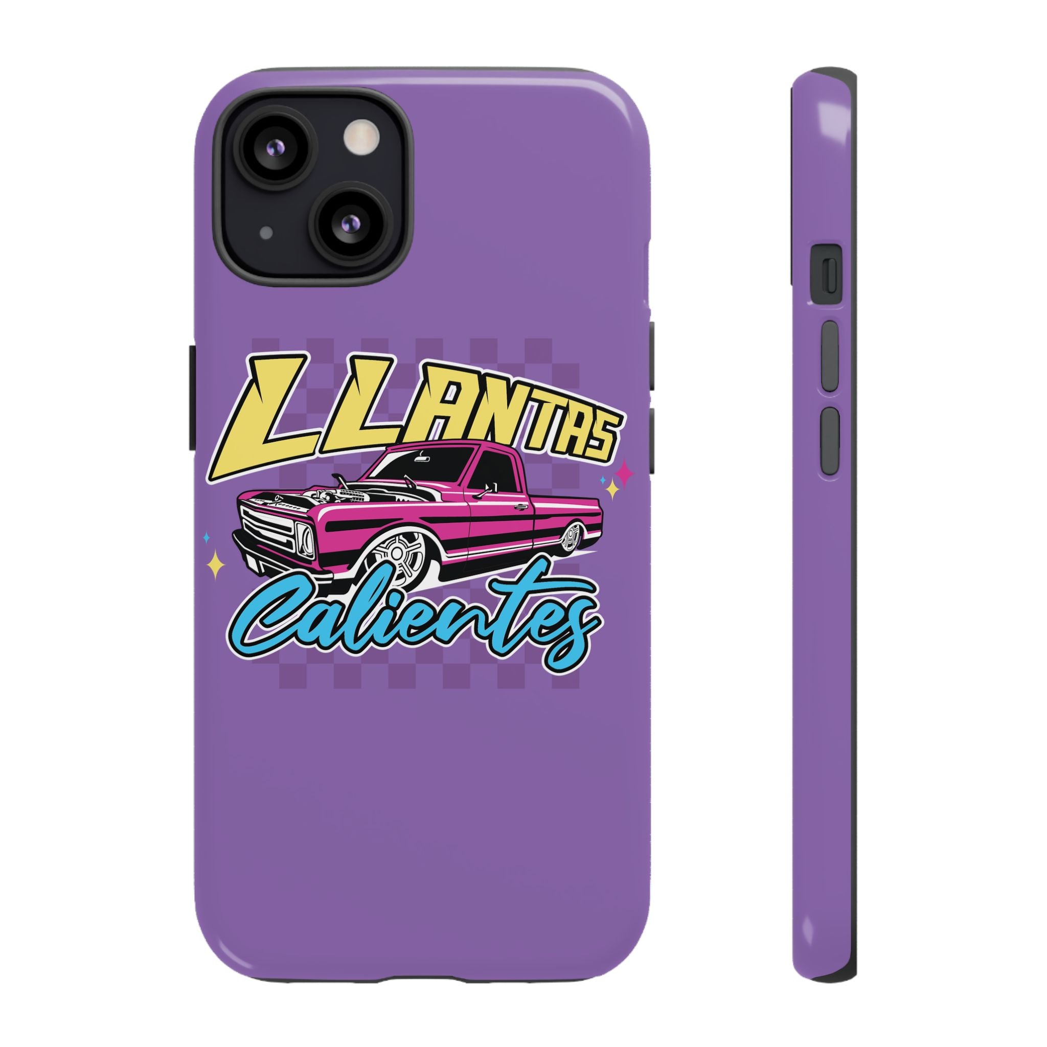 Glossy protective iPhone case featuring colorful lowrider artwork