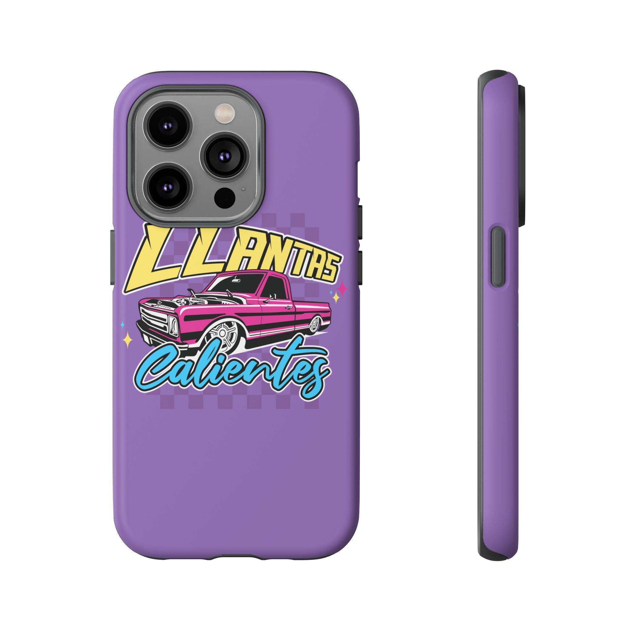 Glossy protective iPhone case featuring colorful lowrider artwork
