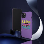 Glossy protective iPhone case featuring colorful lowrider artwork 