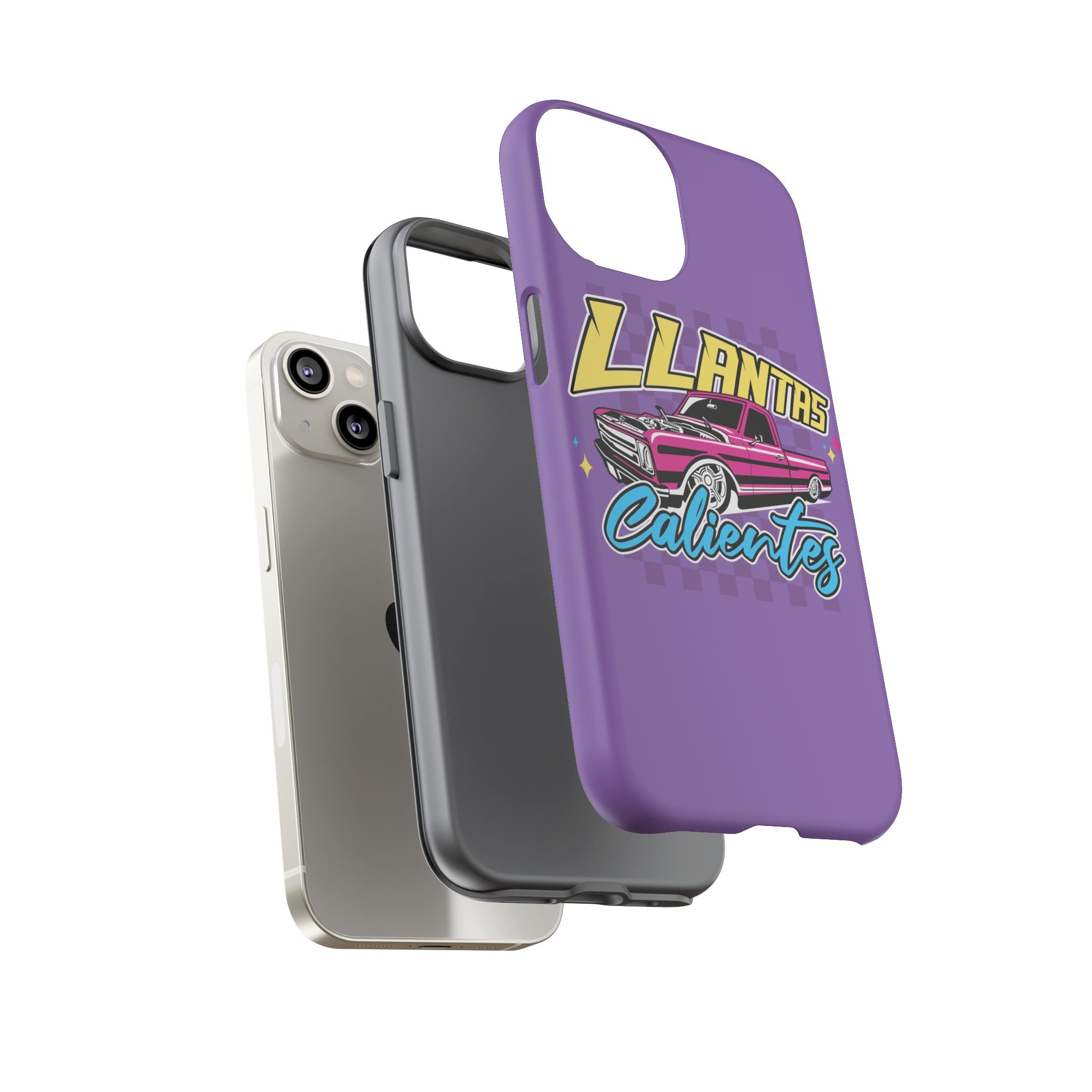 Glossy protective iPhone case featuring colorful lowrider artwork