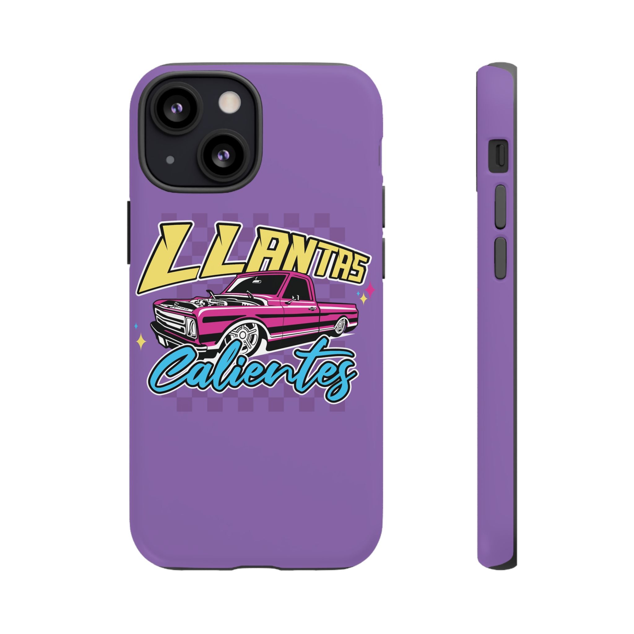 Trendy phone accessory with vibrant Llantas Calientes artwork