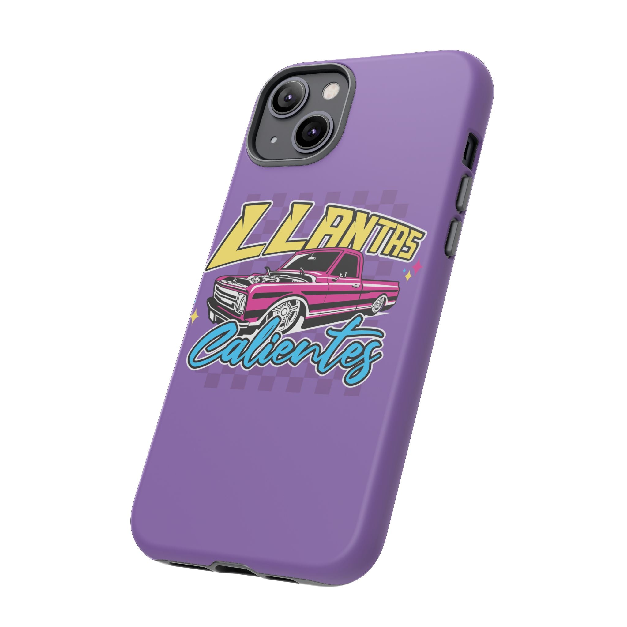 Glossy protective iPhone case featuring colorful lowrider artwork