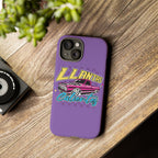 Purple car culture phone case with bold truck graphic