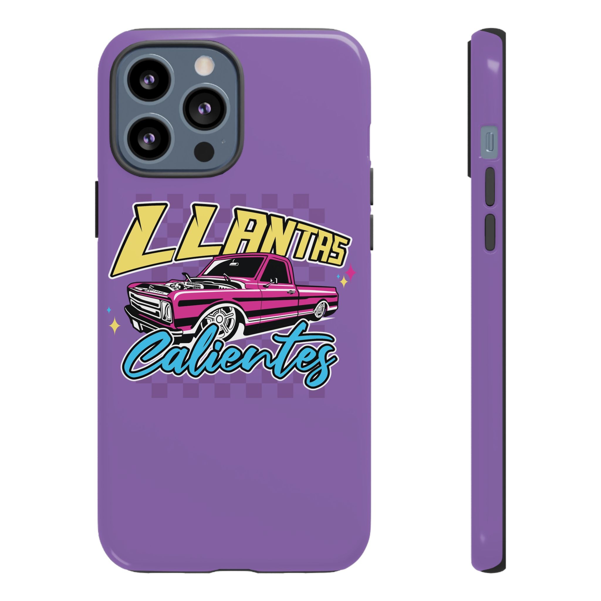 Retro car culture iPhone case with vibrant truck artwork