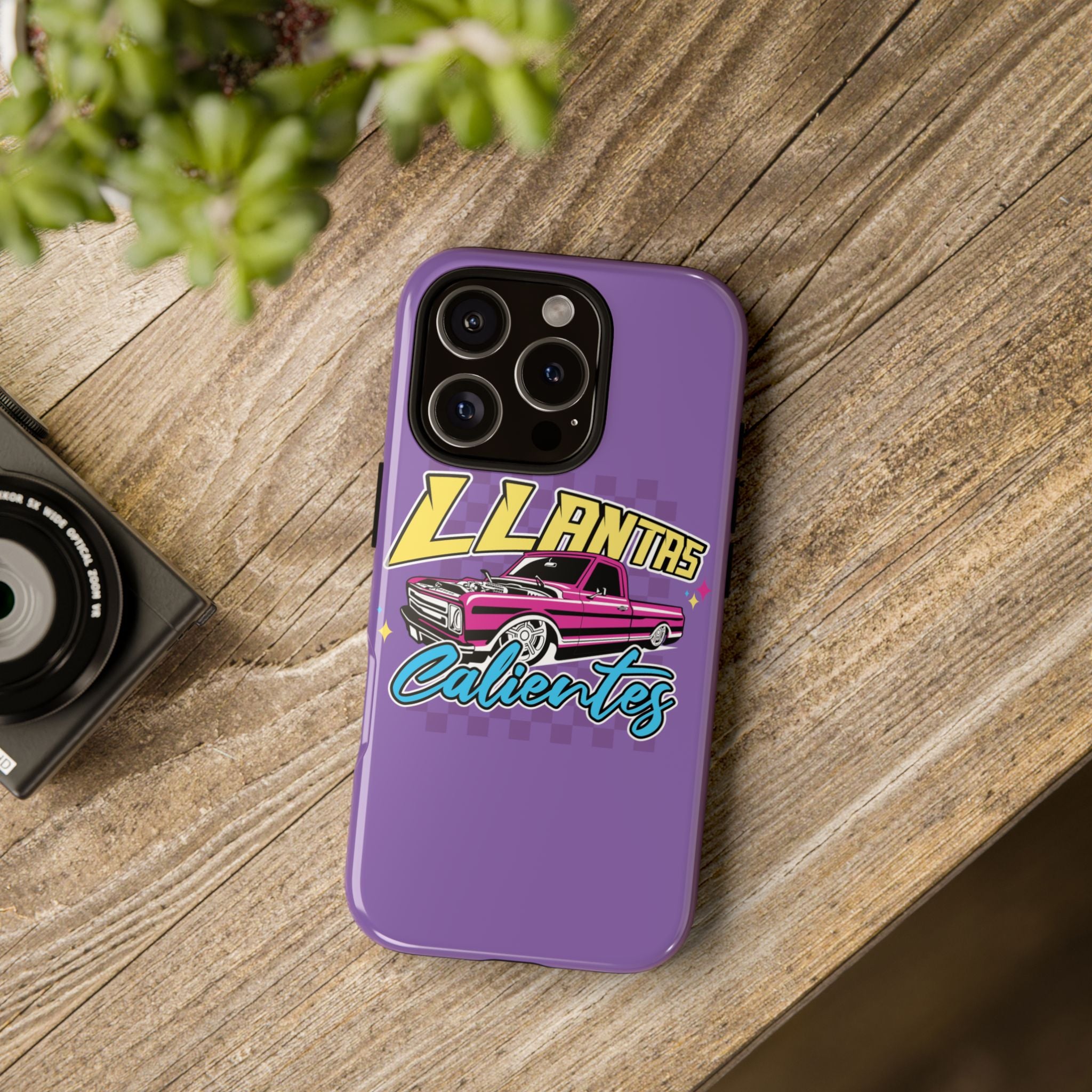 Retro car culture iPhone case with vibrant truck artwork